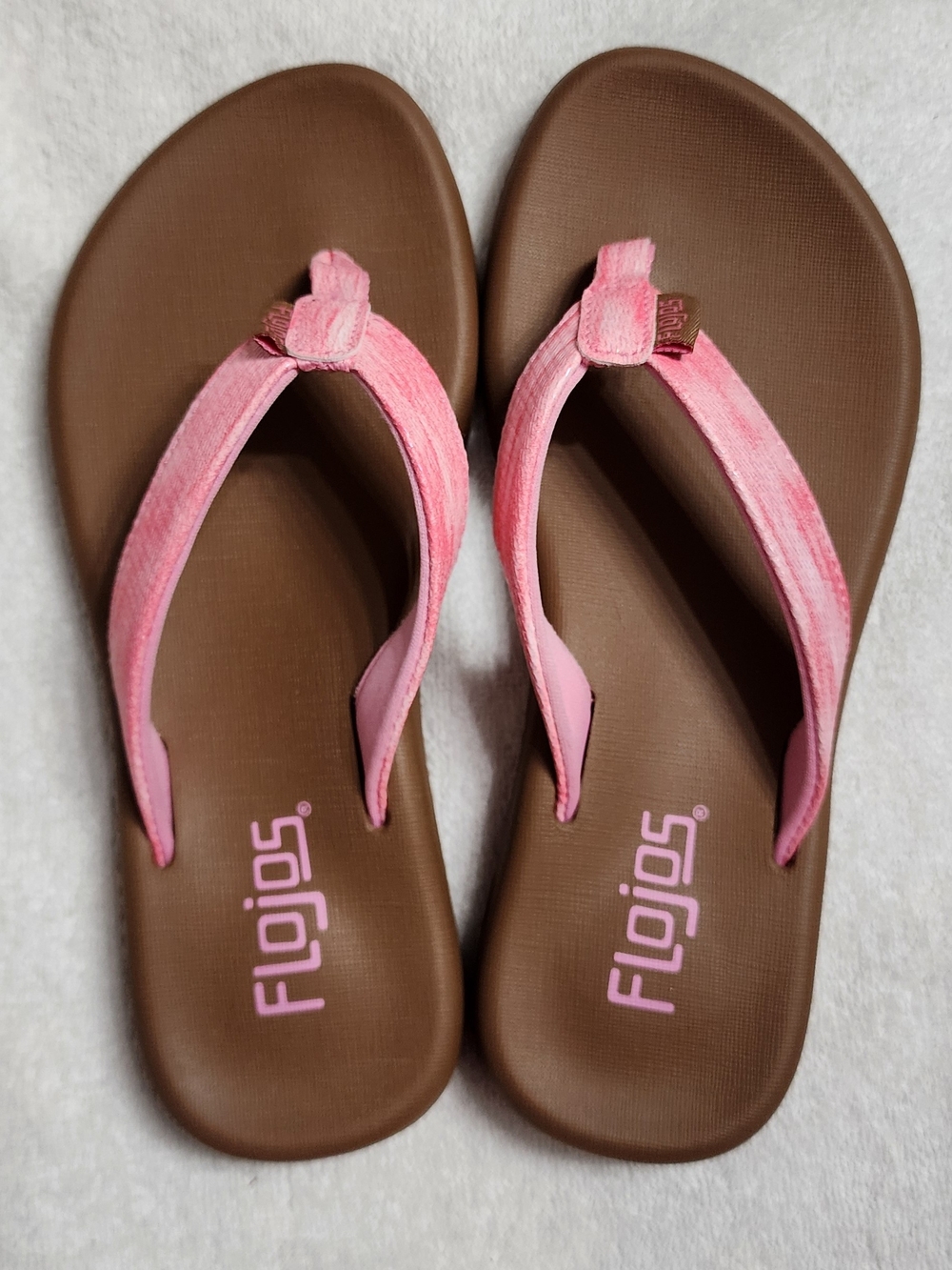 Flojos Pink Strap Brown Footbed Sandals